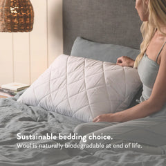 Putnams Quilted British Wool Pillow - Adjustable
