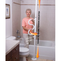 Security Pole With Curved Grab Bar