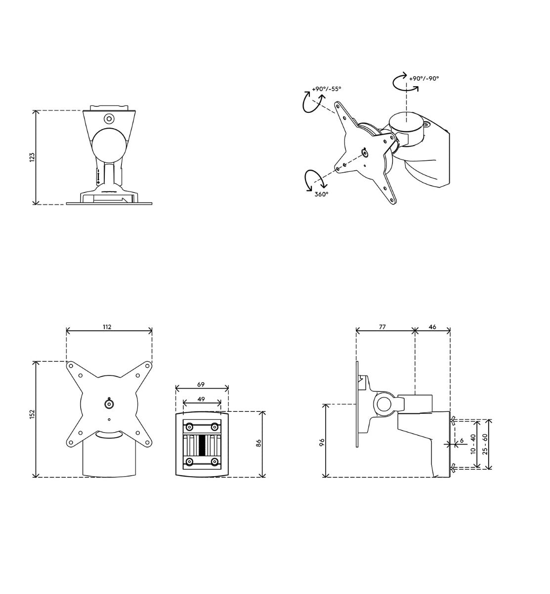 Viewlite Monitor Arm - Rail 402