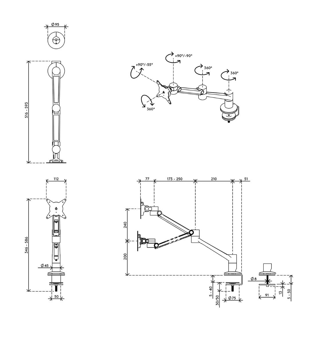 Viewlite Plus Monitor Arm - Desk 620