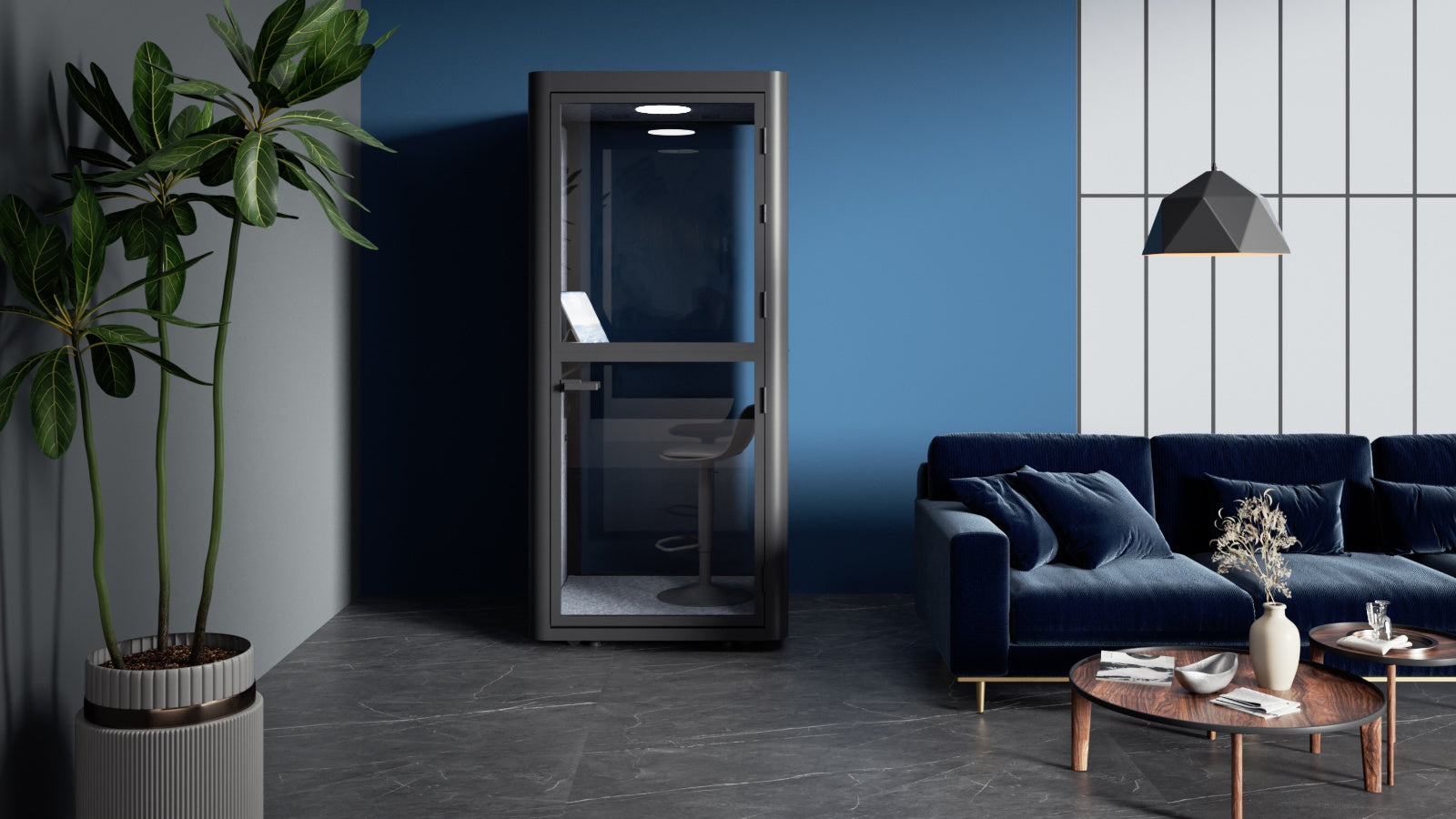 1-Person Acoustic Pod Phone Booth - Easy & Fast Installation