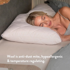 Putnams Quilted British Wool Pillow - Adjustable