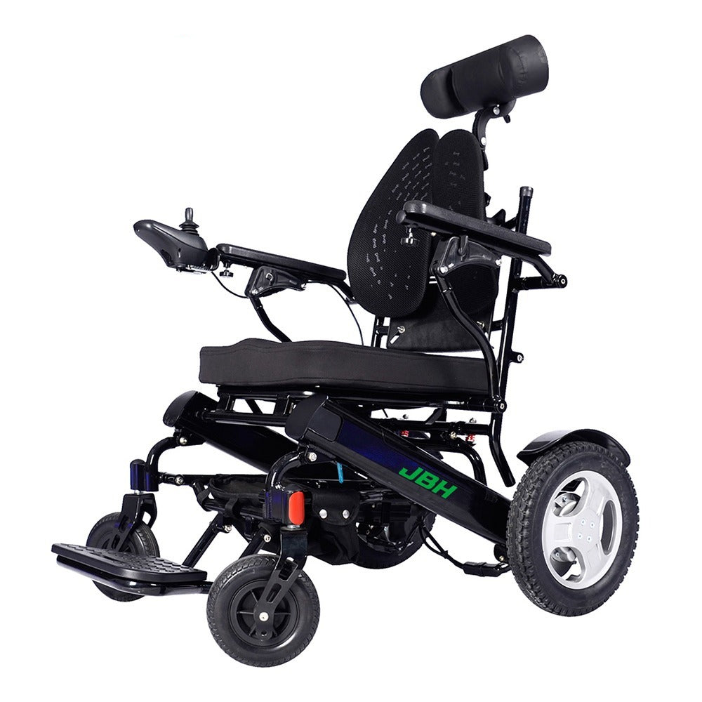 JBH Folding Electric Wheelchair with Headrest