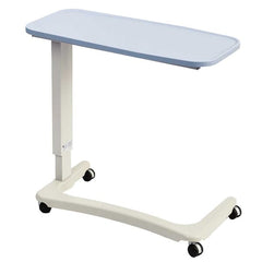 NRS Healthcare Easylift Overbed / Chair Table Light Blue - Wheelchair Version