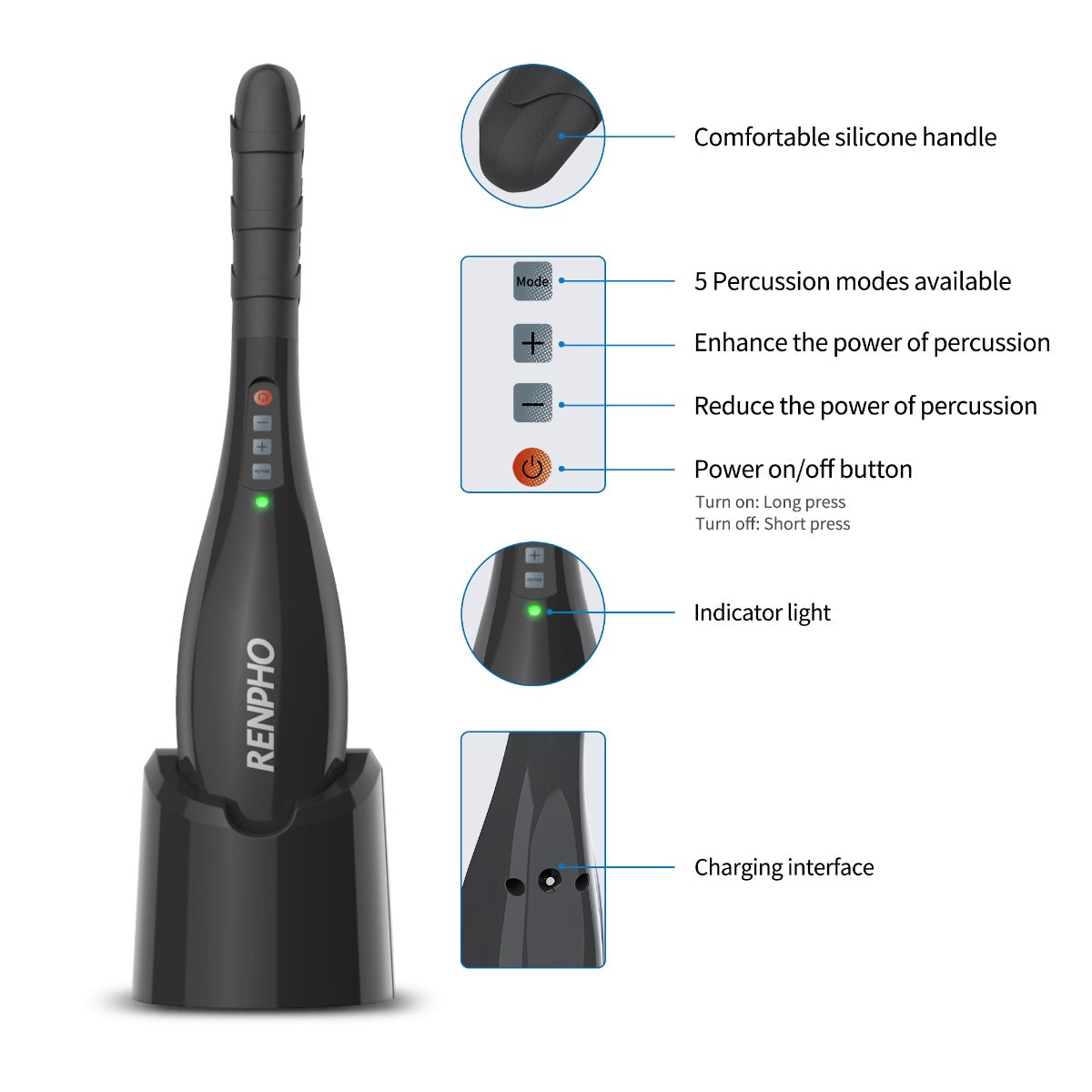 Wired Handheld Massager - Full Body Vibrating Massage With 20 Speeds, Corded Electric Wired Handheld Massager - Full Body Vibrating Massage With 20 Speeds, Corded Electric