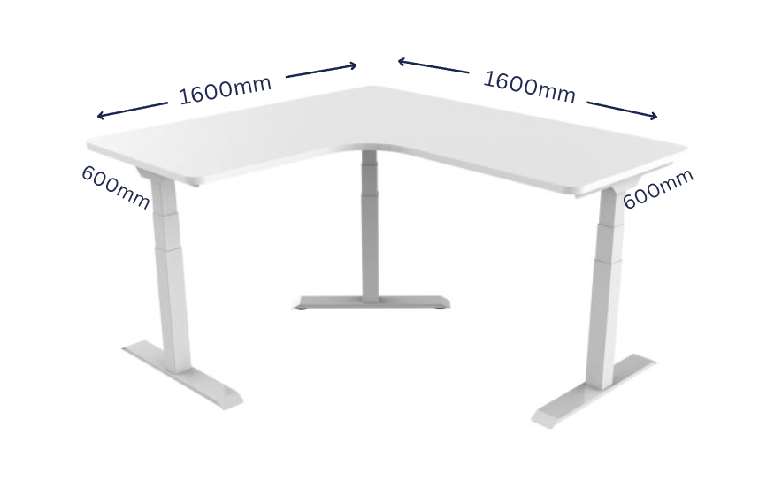 Adjustable Sit/Stand Desk - Triple Motor Frame - Corner Desk