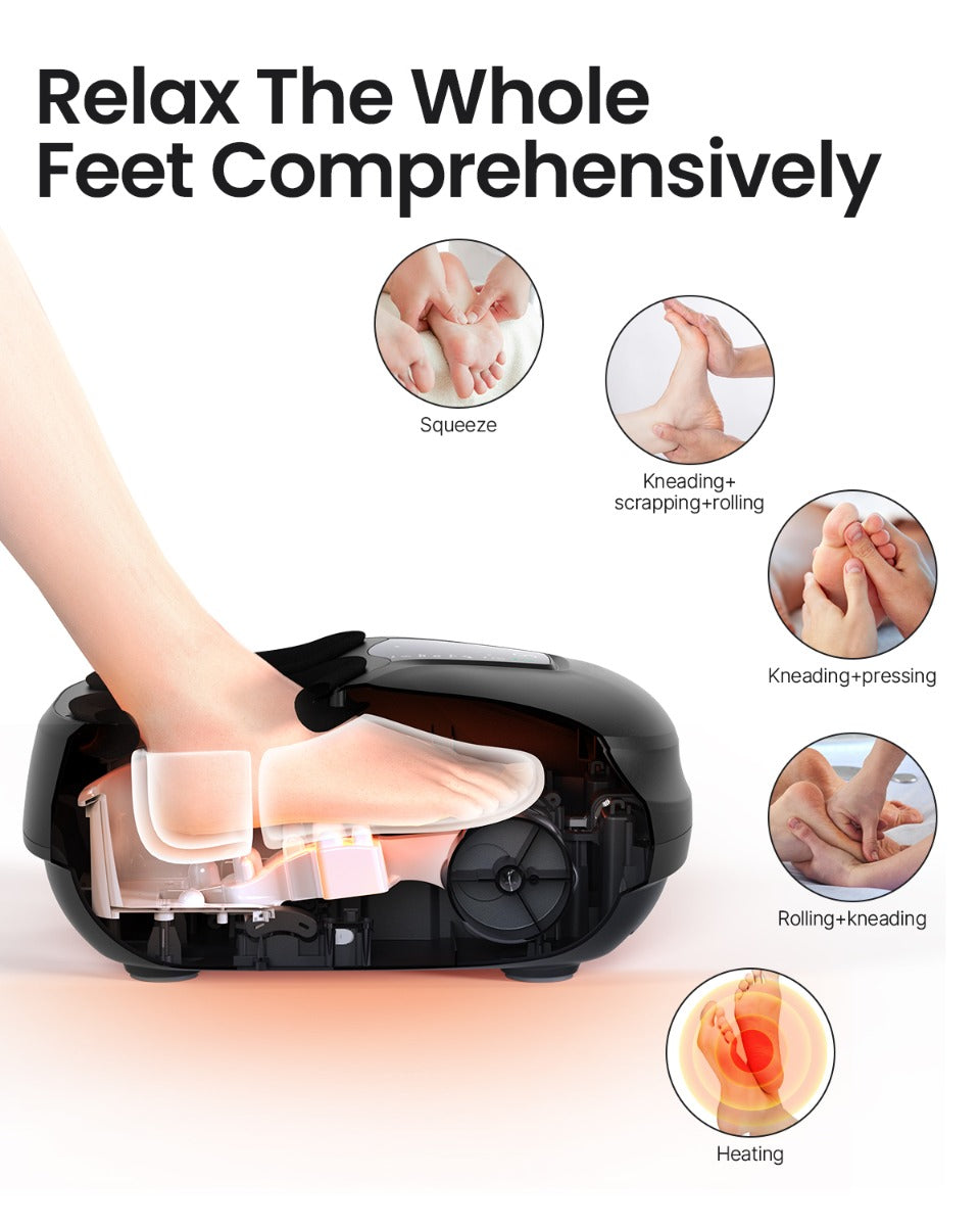 RENPHO Compact Shiatsu Foot Massager With Remote Control - Black