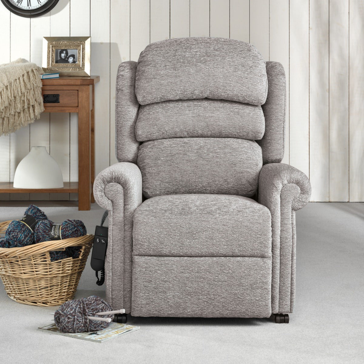 Repose Olympia Riser Recliner Chair - Silver