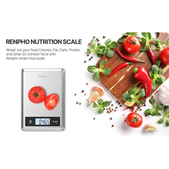 RENPHO Smart Nutrition Scale - BLE - Grey (up to 11lb) - Pre-Order for Late March