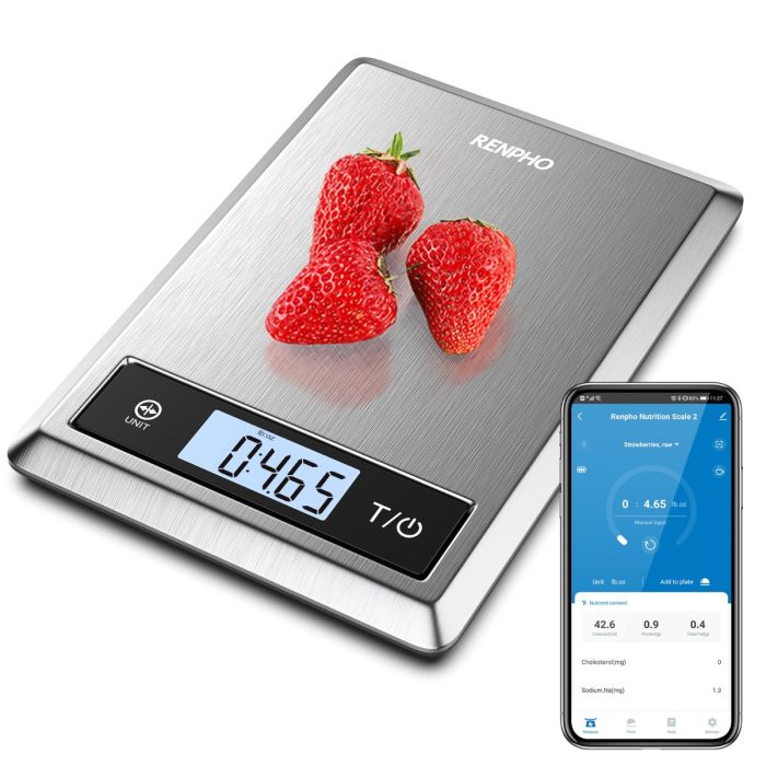 RENPHO Smart Nutrition Scale - BLE - Grey (up to 11lb) - Pre-Order for Late March