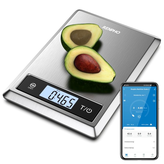 RENPHO Smart Nutrition Scale - BLE - Grey (up to 11lb) - Pre-Order for Late March