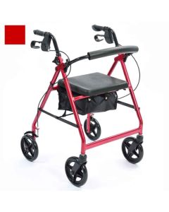 NRS Healthcare A-Series Lightweight 4 Wheel Rollator - Red